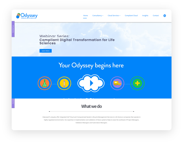 OdysseyVC Old Website mobile